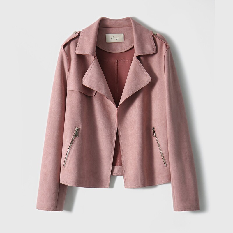 2023 autumn welfare product light and comfortable/easy to care high-end environmental protection suede ~ motorcycle jacket jacket