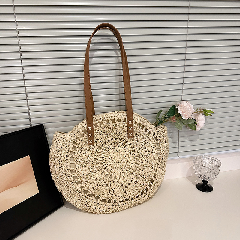 A generation of new fashion simple paper rope woven bag seaside holiday beach bag large capacity tote bag