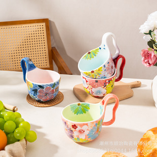 Seto Burned Household Gift-giving Ceramic Tableware Cup Hand-painted Ceramic Mug Creative High-value Underglaze Colored Coffee Cup