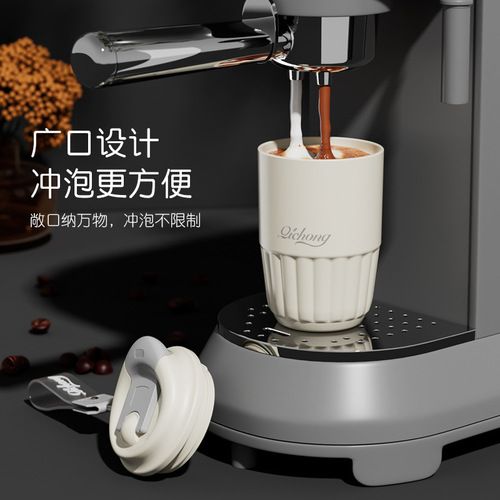 Trendy brand 316 stainless steel coffee cup, high-looking ceramic thermos cup, portable accompanying cup, Internet celebrity water cup customization