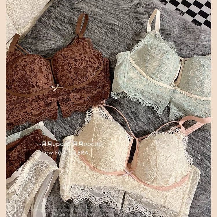 Ventas directas de fábrica comercio electrónico transfronterizo Sudeste de Asia Vietnam Tailandia damas burbujas encaje pecho pequeño recogido sujetador Tovin