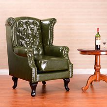新款单人沙发酒店会所美式复古老虎椅欧式客厅阳台休闲高背沙发椅