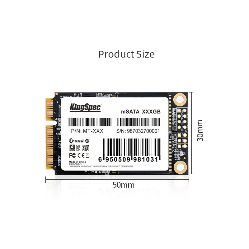 Жесткий SSD на базе 128GB KINGSPEC (金胜维) твердотельный диск с интерфейсом MSATA
