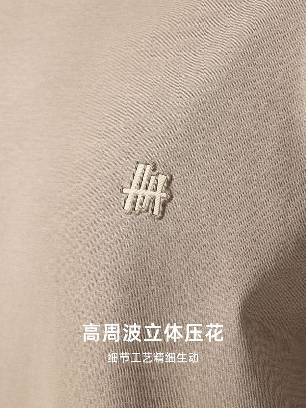 墨麦客男装立体压花打底衫男2025秋新款精梳棉混纺长袖t恤75152.|undefined
