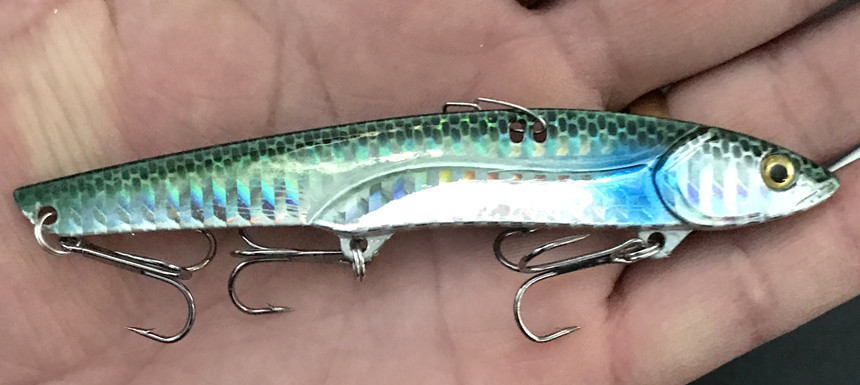 日本の岸に似せて遠投して鉄板の偽の餌を投げます。