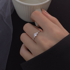 Zircon Ring for Women, Niche Design, Premium-Looking Wedding Faux Diamond Ring&mdash;Light Luxury Style, Perfect 7th Anniversary Gift for Your Girlfriend, Ideal for Proposal&mdash;Wholesale Price
