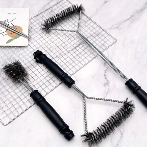BBQ Grill Cleaning Brush Outdoor Grill Oven Wire Brush Rack Grill BBQ Brush Cleaning Tool