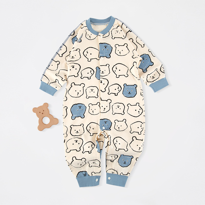 Ropa para recién nacidos de primavera y verano, una categoría de mariposa deshuesada de algodón puro, mono de bebé, mameluco de manga larga, pijama de bebé femenino