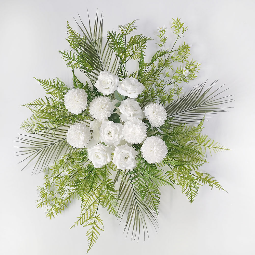 Flores de simulación decorativas arco transfronterizo guía flor de bienvenida tarjeta de agua rosa flores de fondo de boda