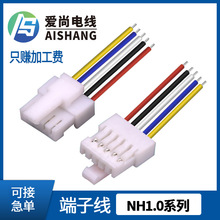 NH1.0线束 LED灯条端子 液晶屏连接线 NH1.0mm红黑端子连接线 2PI