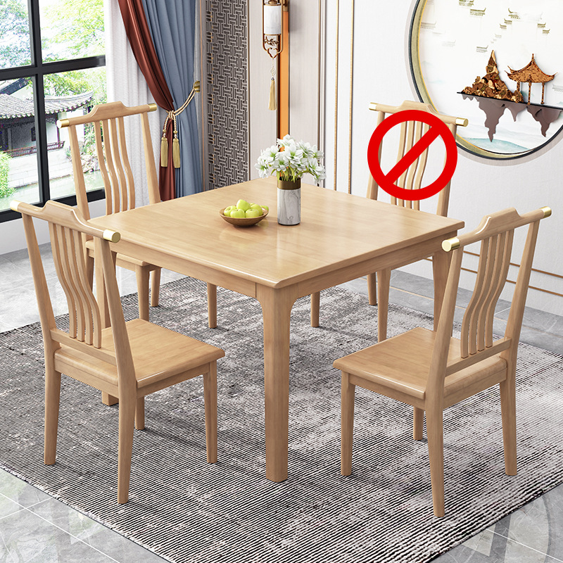 Mesa de comedor de madera maciza cuadrada pequeño apartamento casa pequeña mesa cuadrada moderna mesa de madera de ocio chino sala de alquiler pequeña mesa de té