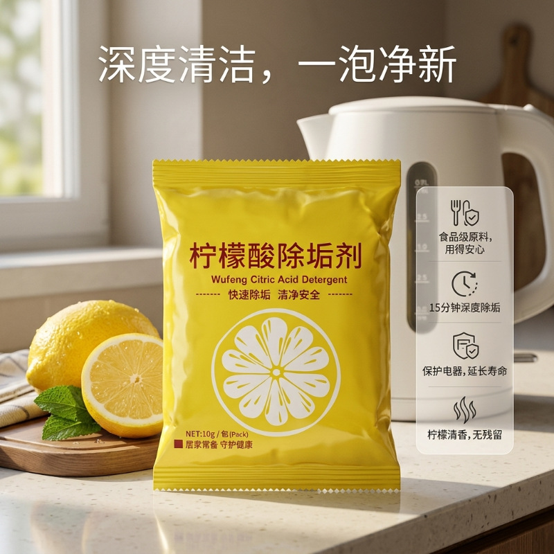 柠檬酸水垢清洁粉剂适配电水壶茶壶水杯饮水机内胆水垢去除清洗剂