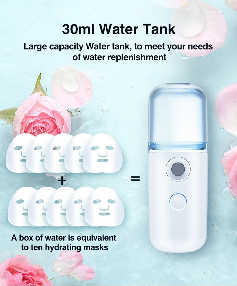 纳米喷雾补水仪便携迷你面部保湿USB充电消毒雾化加湿器跨境批发