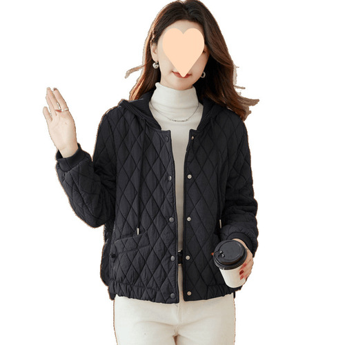 Lightweight Cotton Puffer Jacket for Women 2025 Winter New Korean Style Loose Plus Size Hooded Cotton Coat Outerwear for Women