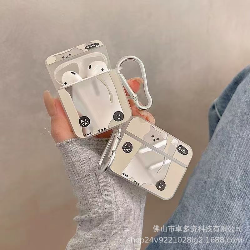 Airpods de gato de alta sensación de espejo pro3 generación cubierta de protección Bluetooth para auriculares de Apple 1 / 2 generación