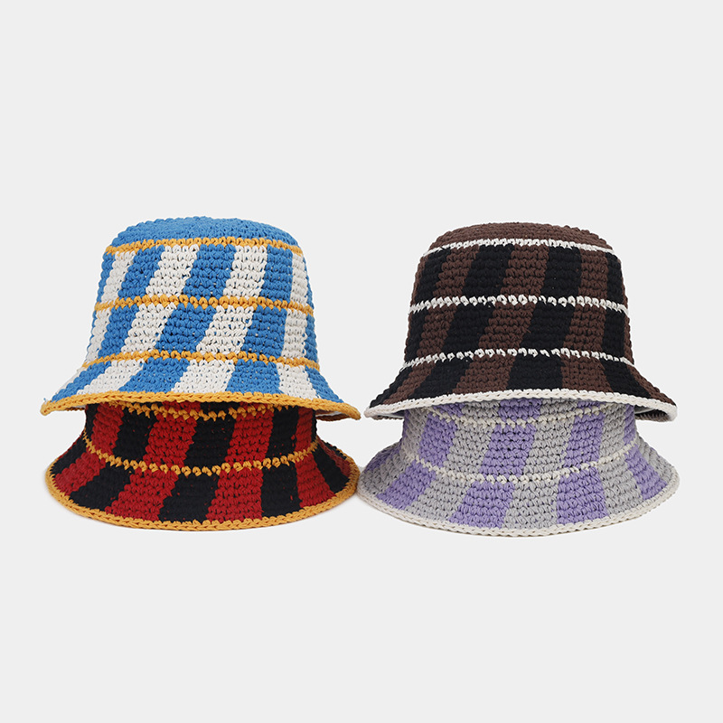 Women's Elegant Basic Color Block Handmade Big Eaves Bucket Hat display picture 2