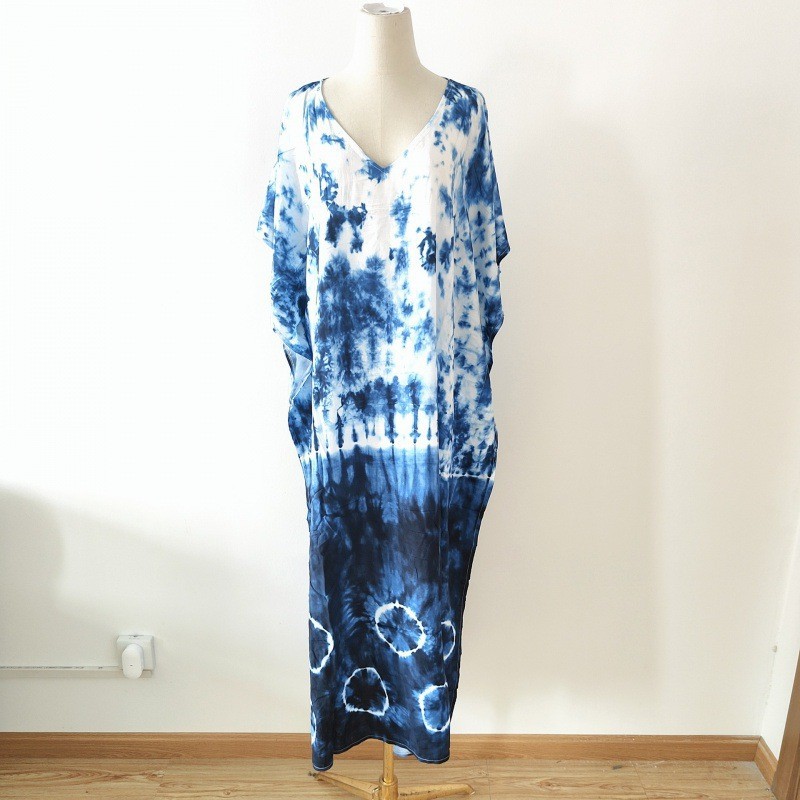 44 colores transfronterizo europeo y americano impreso playa blusa vacaciones playa falda bikini sol protección ropa blusa 1D196