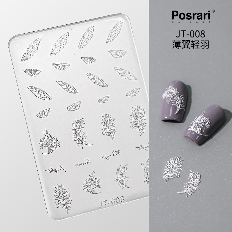 Posrari Internet celebridad uñas 3D alivio uñas molde cristal epoxi DIY tallado alto molde de silicona transparente