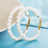 Fashionable universal earrings from pearl, accessory, European style
