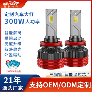 300W汽车灯泡厂家h7led灯汽车灯H4透镜远近一体三铜管汽车led大灯