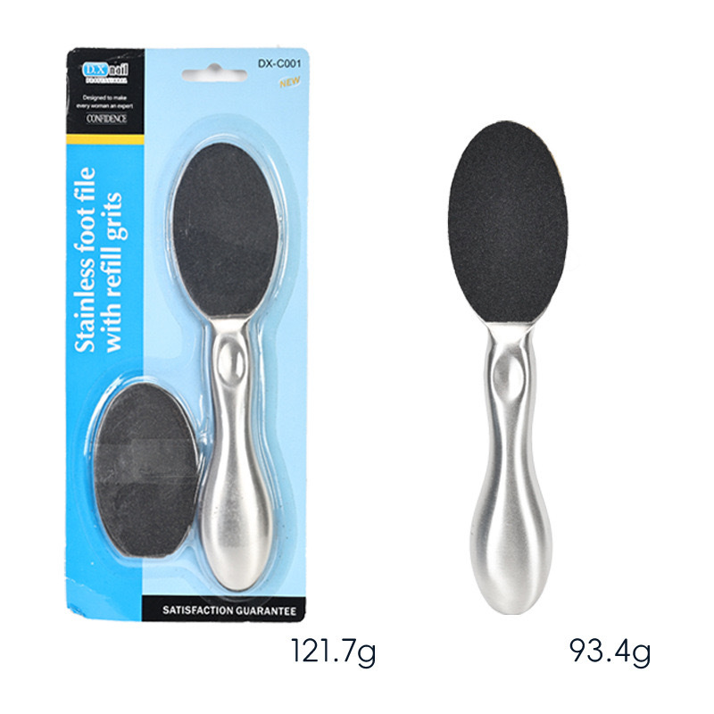 Cuidado de los pies, frotar la piel muerta, frotar los pies, eliminar los callos y la queratina, cepillar los pies de acero inoxidable, frotar los pies de doble cara, papel de lija de repuesto