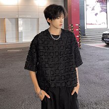 t恤上衣大码男装夏季宽松港风ins男士百搭半袖薄款痞帅高街韩版