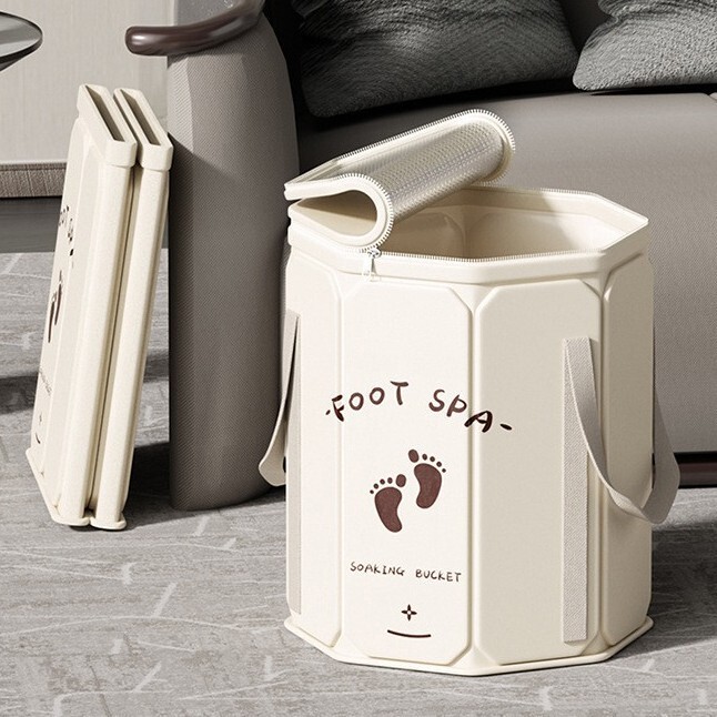 Deep Foot Bath Bucket, Over-The-Knee Heating and Insulation Health Care Device, Foldable and Portable Foot Spa Basin for Home Use, Extends over the Calves Deep Foot Bath Bucket, Over-The-Knee Heating and Insulation Health Care Device, Foldable and Portable Foot Spa Basin for Home Use, Extends over the Calves
