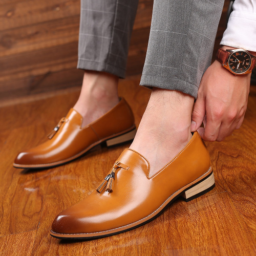 Large size leather shoes 2024 new pointed toe British trend style men's formal single shoes set-foot men's shoes cross-border foreign trade shoes