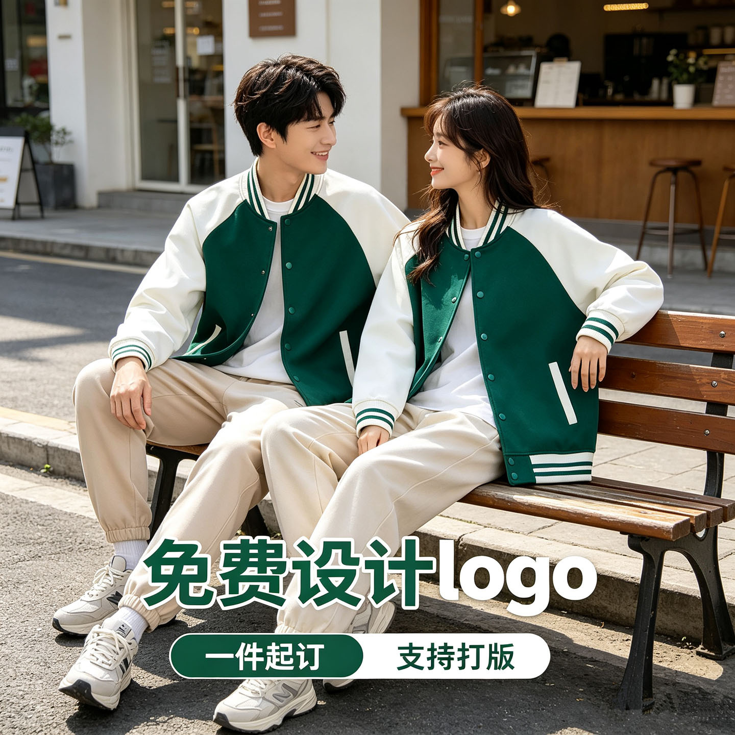 Custom logo sweatshirt baseball jacket, workwear with printed text, stand-up collar cardigan, long-sleeve jacket, group autumn and winter class uniform with embroidery