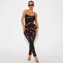 外贸热销2025欧美春夏新款女装跨境性感吊带印花连体裤