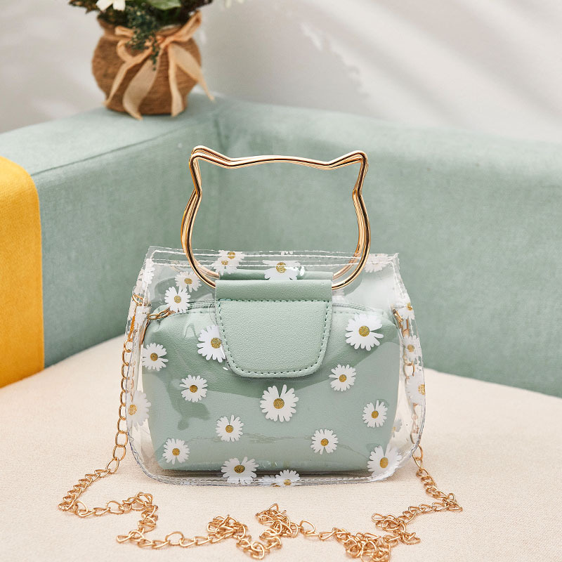Impresión transparente pequeña bolsa de mano nueva bolsa de verano japonesa y coreana, mini bolsa de mano, bolsa de mujer transparente al por mayor image 11
