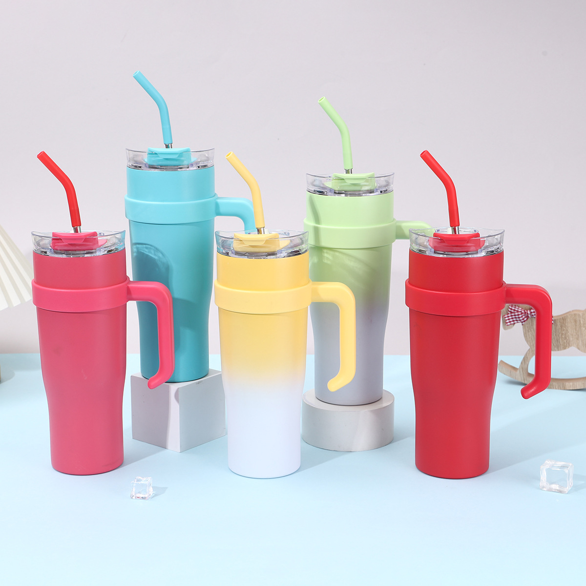 40oz Big Mac manejo de automóvil taza deportiva al aire libre portátil con paja taza de aislamiento