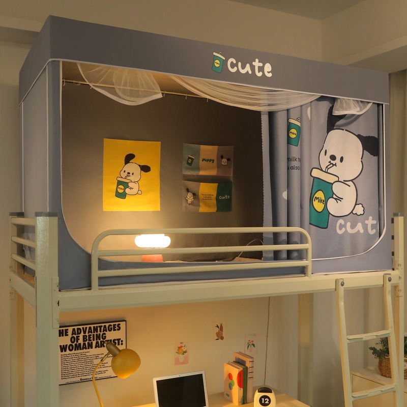 完全密閉型強力遮光漫画蚊帳学生寮ベッドカーテン一体型寝室二段ベッド専用シングルベッドカーテン|undefined