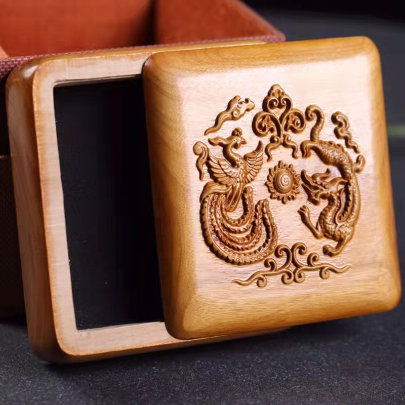 金丝楠木小叶桢楠龙凤呈祥首饰盒 楠木老料佛珠收纳盒摆件