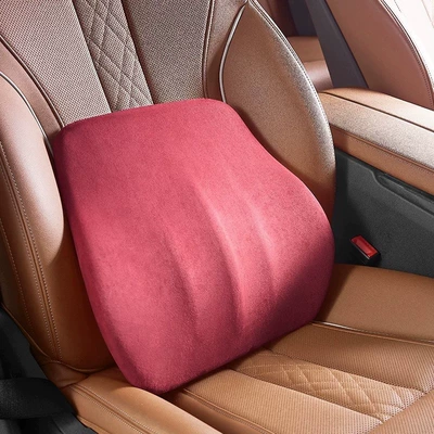 car waist neck pillow: Headrest - single-waist-wine-red