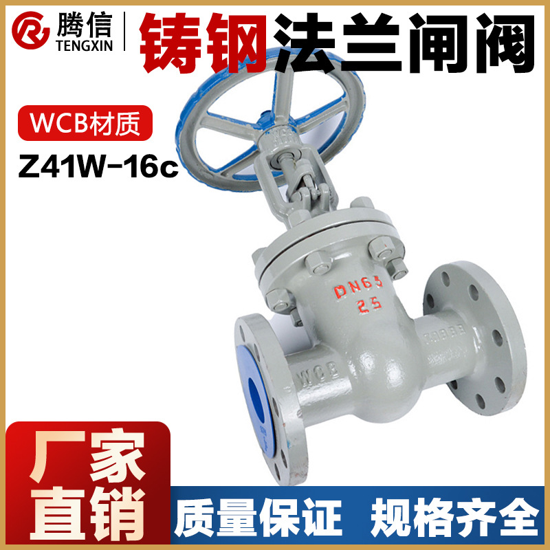 腾信WCB铸钢闸阀 闸板阀法兰闸阀 球阀 截止阀Z41H-16C阀门DN25