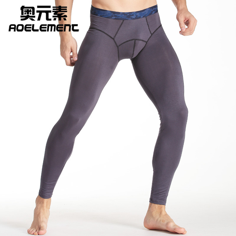 2020 New Autumn Men's Modal Tight Slim Warm Thigh-length Leggings Fashion Plain Mid-rise Leggings