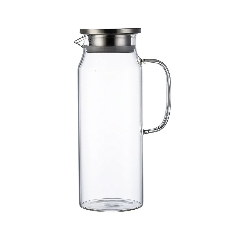Botella de agua fría Botella de agua fría Almacenamiento de agua en el hogar Vidrio de borosilicato Tetera de burbujas resistente a altas temperaturas Tetera blanca fría de gran capacidad