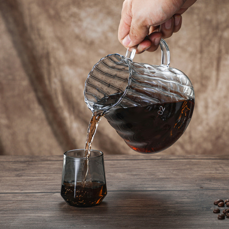 新型ガラス灰皿縦紋雲壺コーヒーポット600ミリリットルセット灰皿v60フィルター漏斗フィルターカップ|undefined