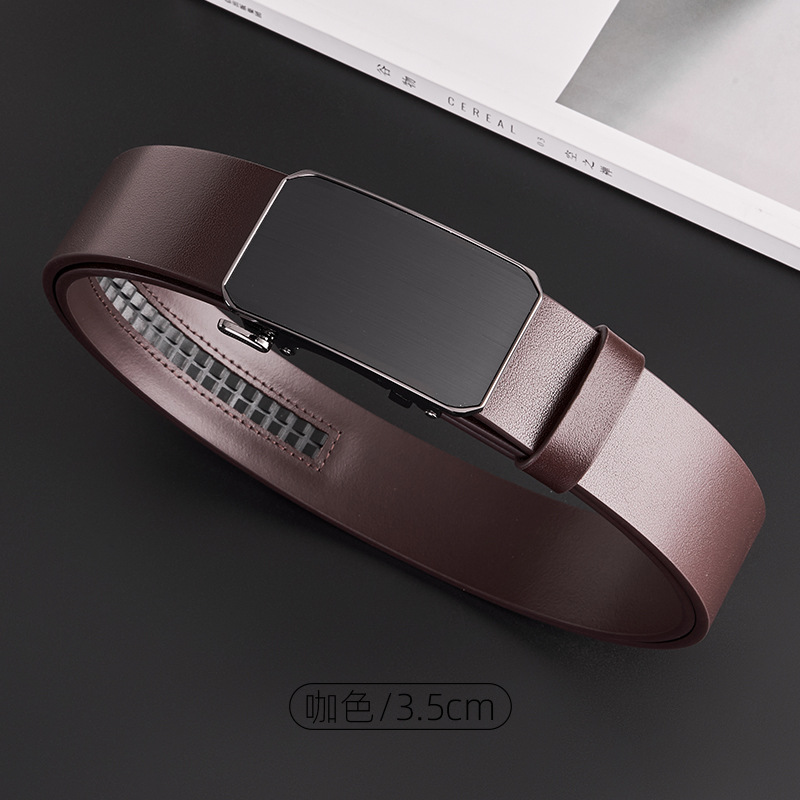 高級ビジネスベルト男性高級感トップ層牛革ベルト男性ファッションファッション男性自動バックル本革