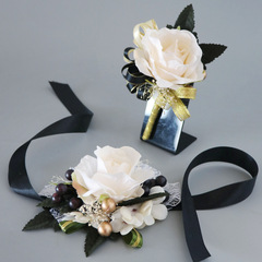European and American wedding groom and bride corsage wedding banquet simulated corsage prom girls girls wrist flowers wholesale