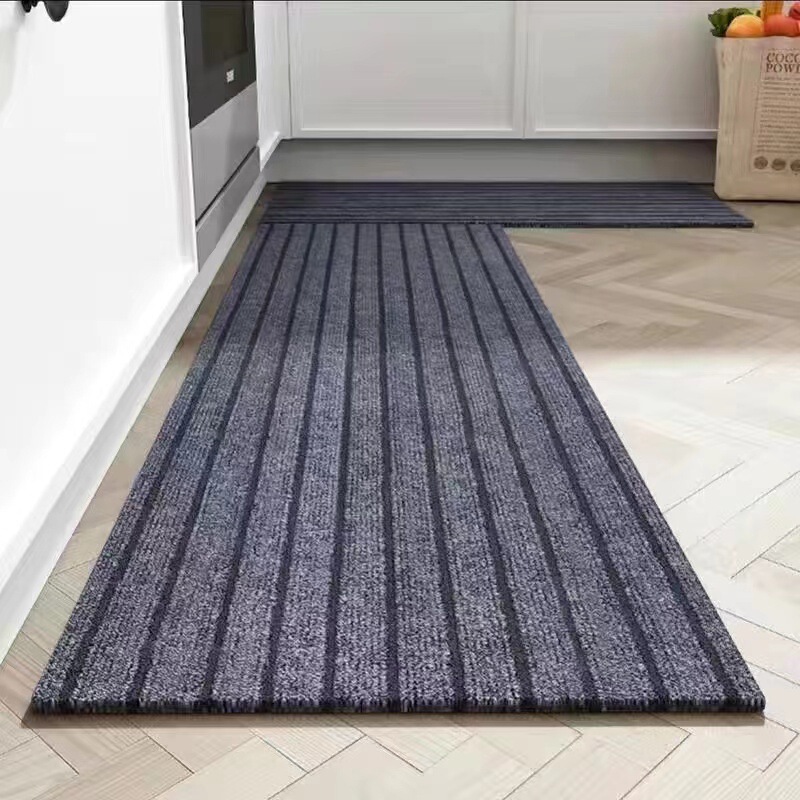 Kitchen carpet mat washable oil-proof non-slip waterproof household stain-resistant door washable seven striped carpet