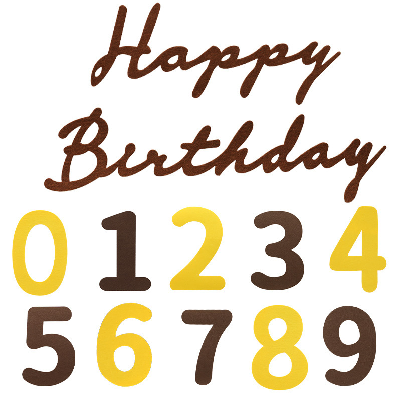 Korean Ins Style Baby Custom Felt Non-Woven Digital Birthday Decoration First Year Party Layout Photo Props