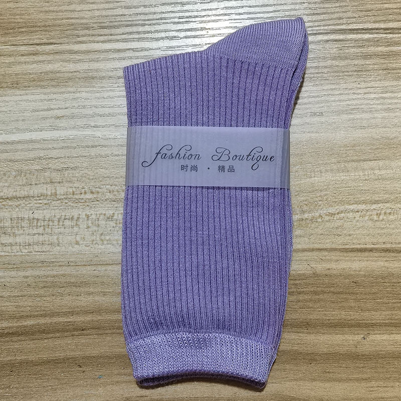 2025 nuevas calcetines de baile de color de mujer de dopamina calcetines de algodón de color sólido calcetines de tirada calcetines cuatro estaciones