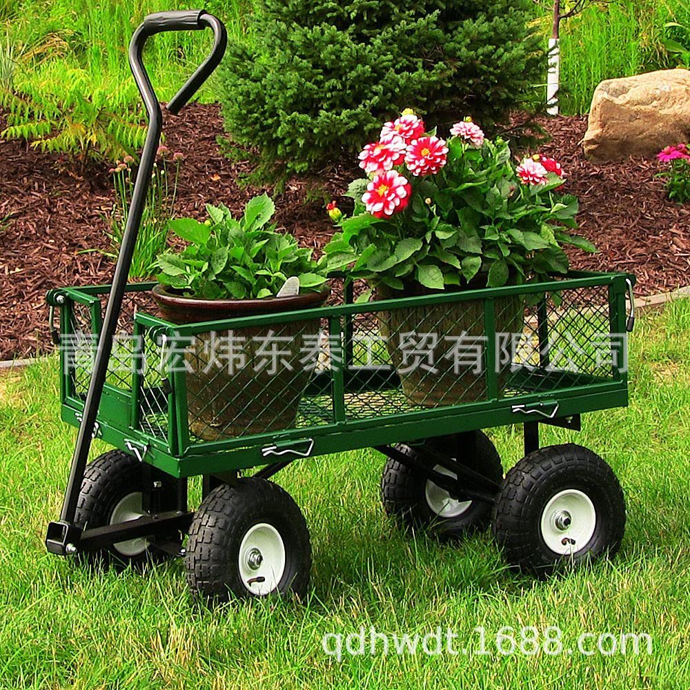 花园工具车 四轮可移动花园网车，园艺车garden cart
