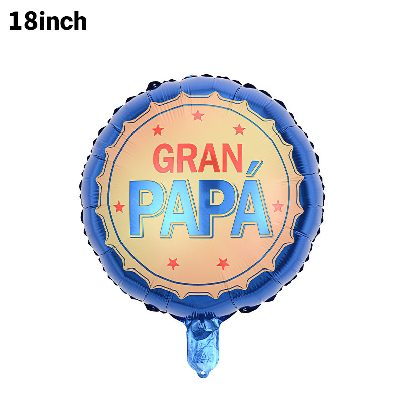 Día del Padre globo Bola de dibujos animados de 18 pulgadas tema inglés feliz vacaciones decoración papá globo película de aluminio