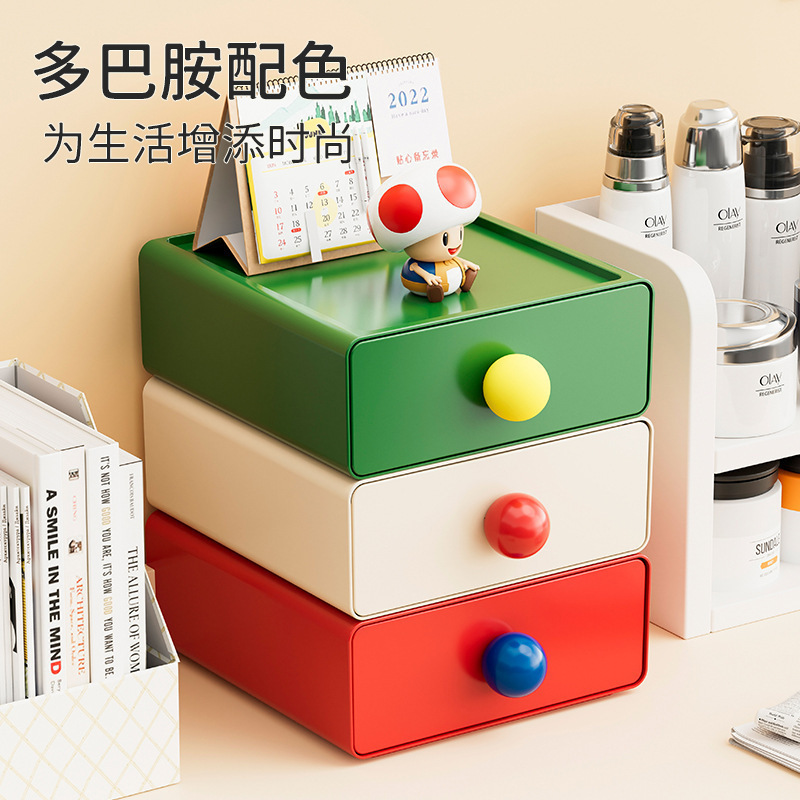 化粧品デスクトップ引き出し収納ボックスドレッシングテーブルドーパミンかわいい整理ボックスデスク収納ラックスキンケア製品|undefined