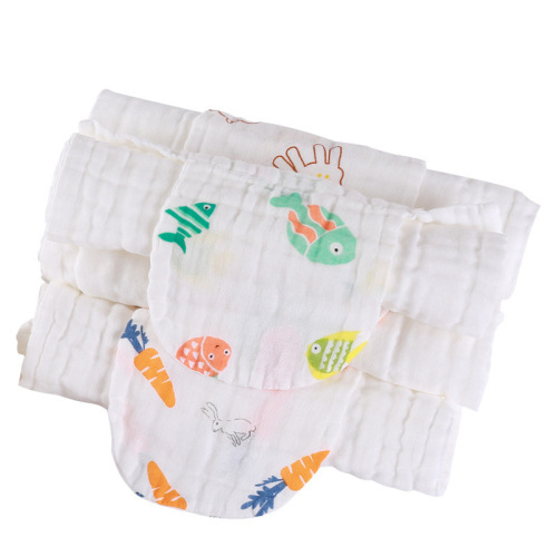 4-layer baby sweat-absorbent towel, children's pure cotton sweat-proof towel, gauze enlarged sweat towel, baby pad sling, cartoon wholesale