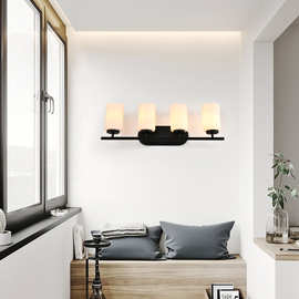 家用LED壁黑色内喷白色玻璃灯罩室内客厅走廊过道照明灯60W E26
