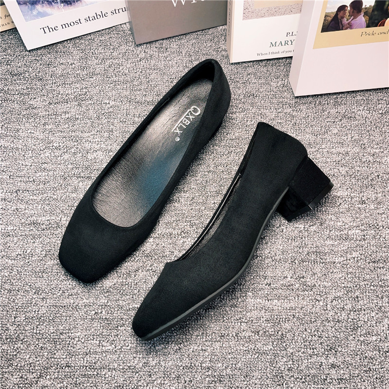 Black Leather Shoes, Comfortable Thick Heels, Summer Square Toe Soft Sole Silent Shoes for Women Who Stand for a Long Time Without Getting Tired, Professional Flat Work Shoes Black Leather Shoes, Comfortable Thick Heels, Summer Square Toe Soft Sole Silent Shoes for Women Who Stand for a Long Time Without Getting Tired, Professional Flat Work Shoes